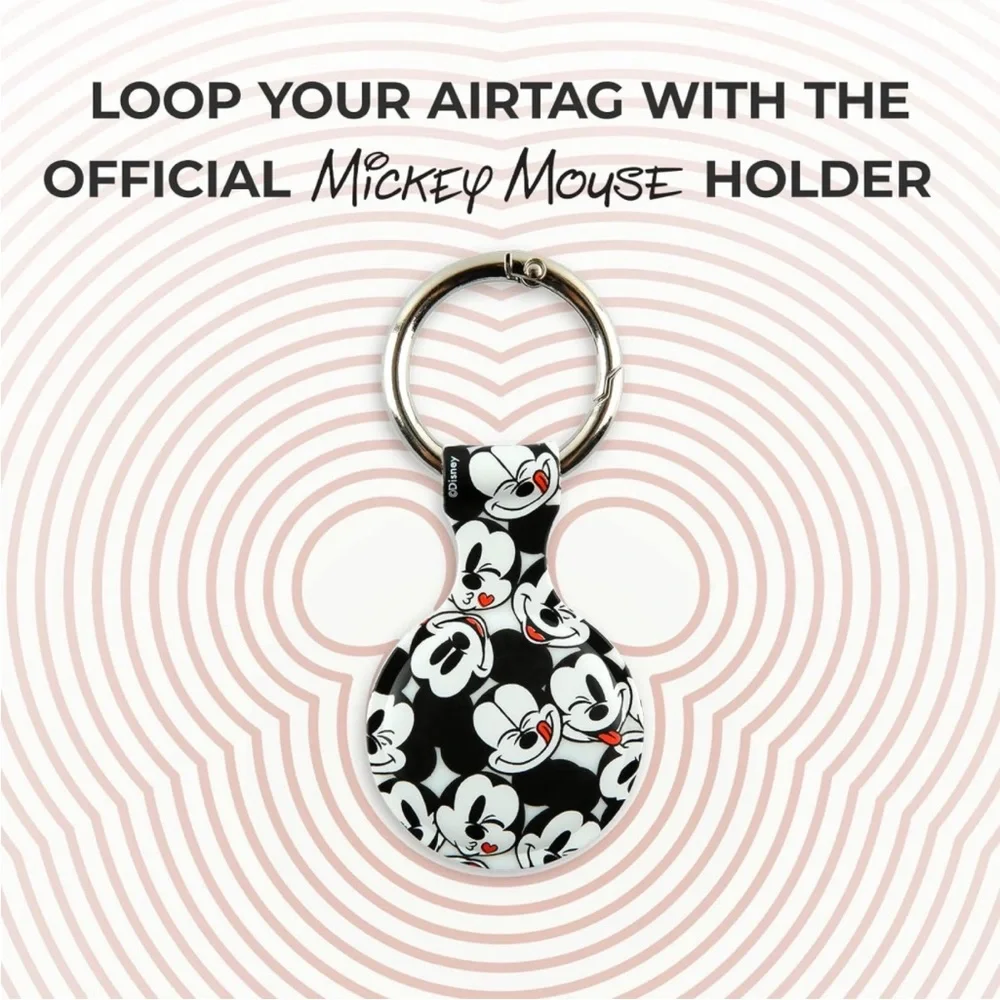 Disney Apple AirTag Mickey Mouse Holder - Protective Tracker with Keychain